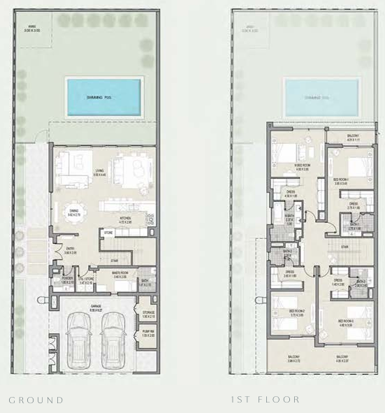 Four Bedroom Semi-Detached Villa Type A floor plan